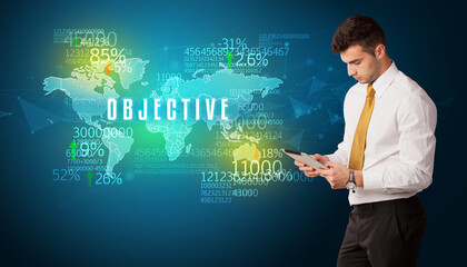 Businessman thinking about market concept