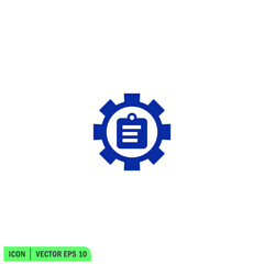 cogwheel and document icon management file symbol 