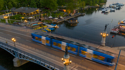 Famous park in the island Djurgarden a sunny spring morning in Stockholm. 2020-05-26