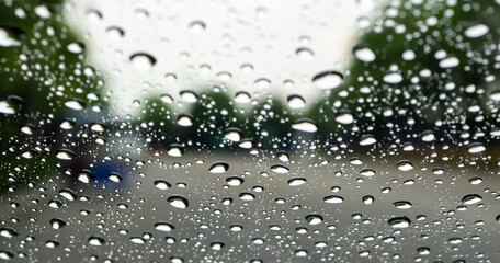 water drops on glass