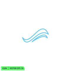 wave water and sea icon vector illustration logo template
