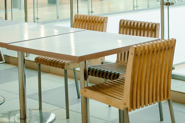 Interior element. Contemporary table and chairs.