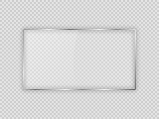 Glass plate in rectangular frame