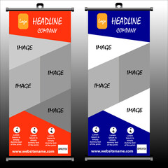 roll up brochure flyer banner design vertical template vector, abstract geometric background, modern x-banner and flag-banner,rectangle size.