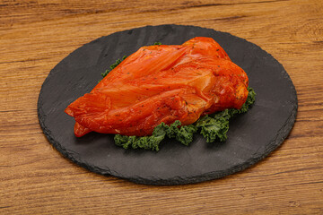 Smoked chicken breast with spices