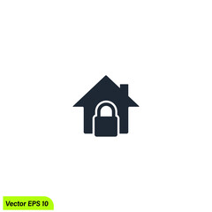 house is locked icon vector illustration simple design element