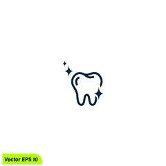 tooth icon dentist symbol logo template simple design element