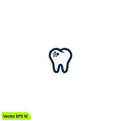 tooth icon dentist symbol logo template simple design element