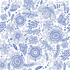 Cute vector floral seamless pattern.