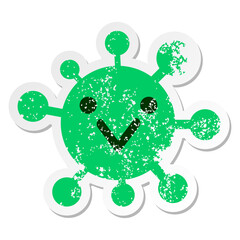 simple bird virus distressed sticker