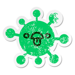 shocked virus distressed sticker