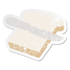 happy piece of toast grunge sticker