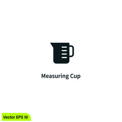 measuring cup icon chemical symbol logo template simple design element