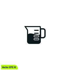 measuring cup icon chemical symbol logo template simple design element