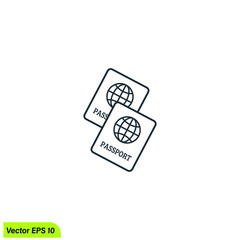 passport icon vector illustration logo template