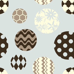 ポップな水玉　シームレスパターン　ライトブルー