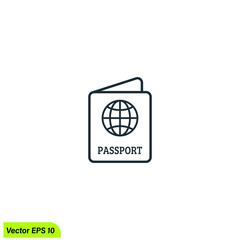 passport icon vector illustration logo template