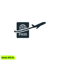 passport icon vector illustration logo template