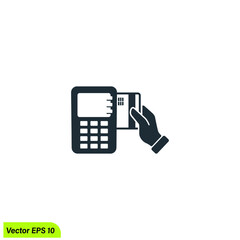 POS counter-top payment processing terminal icon vector illustration simple design element