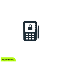 POS counter-top payment processing terminal icon vector illustration simple design element