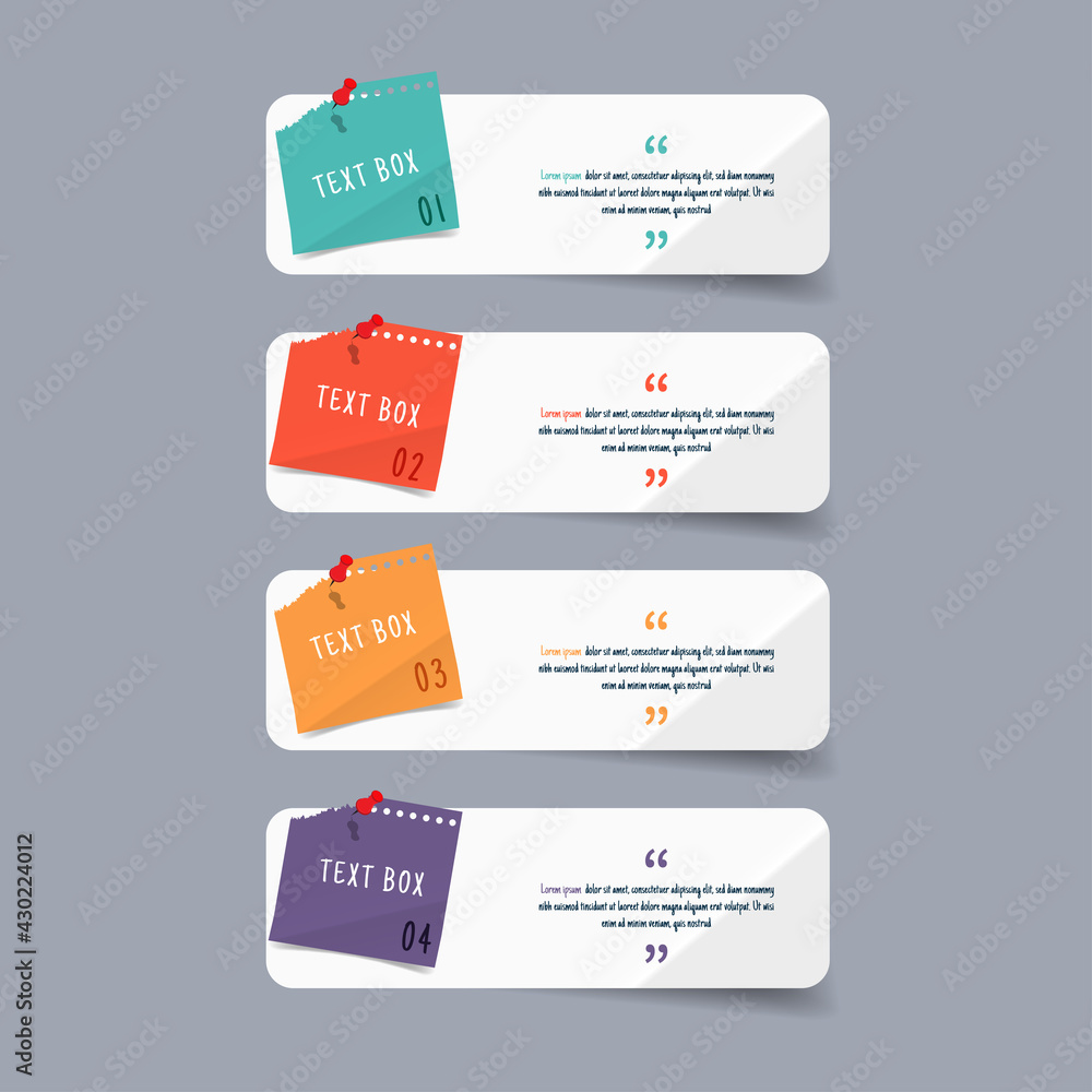 Poster text box design with note papers.