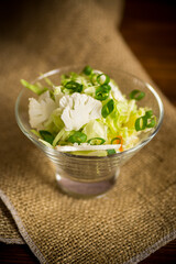 light spring salad with cauliflower, green onions