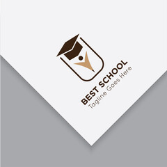school university logo and icon vector with mockup illustration design template