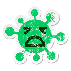 simple distraught virus distressed sticker