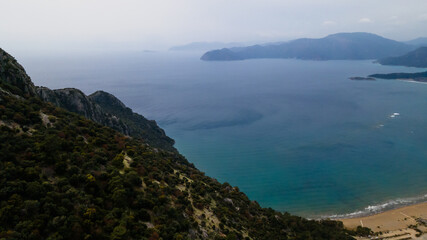 Iztuzu Beach view from Hill in Dalyan of Turkey