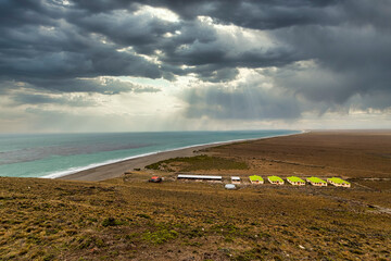 View from Lighthouse of Cabo Virgenes, Strait of Magellan, Argentina