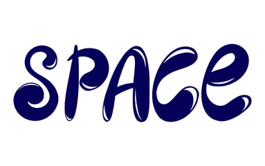 isolated lettering with the word cosmos. thick inflated letters with highlights on a white background.
