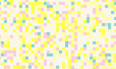 Abstract square pixel mosaic colorful background geometric seamless pattern in pastel colors. 8 bit