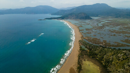 Iztuzu Beach view from Hill in Dalyan of Turkey