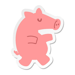 long snout pig sticker