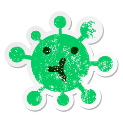simple virus distressed sticker