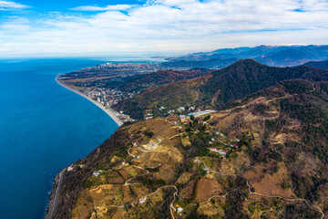 Fototapeta na wymiar Beautiful view of the sea coast from a drone