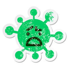 confused virus distressed sticker