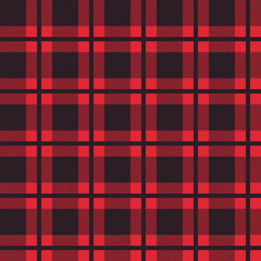 Red and black buffalo lumberjack plaid pattern