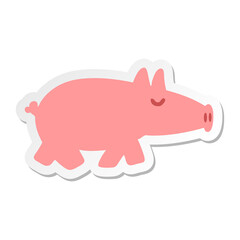 long snout pig sticker