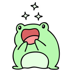 cute amazed frog