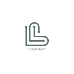 Alphabet letter Initial L, LL logo vector design, minimal, innovative, creative, symbol, sign, monogram, template, logotype, concept, branding for premium business typeface, startup, company etc.