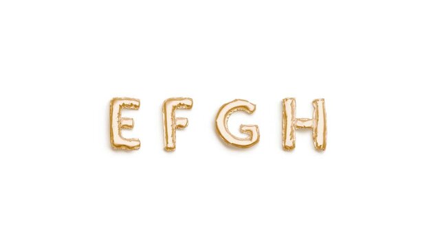 Balloon E F G H letters, looped inflation and deflation