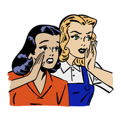 Woman scream pop art retro vector illustration. Masterpiece metaphor. Isolated image on white background. Comic book style imitation.