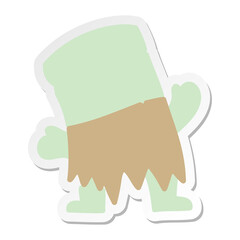 a happy halloween undead creature sticker