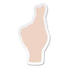 crossed fingers for luck sticker