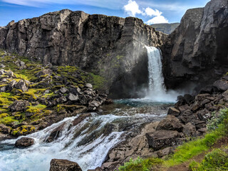 Fototapeta na wymiar Folaldafoss waterfall in Iceland