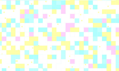 Abstract square pixel mosaic colorful background geometric seamless pattern in pastel colors. 8 bit