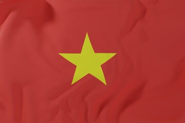 Vietnam Flag. 3D rendering.