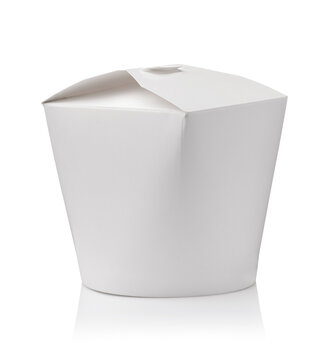 White blank disposable paper noodle box
