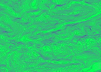 Color Topographic map lines, level curves, contour, terrain, background. Geographic abstract grid.